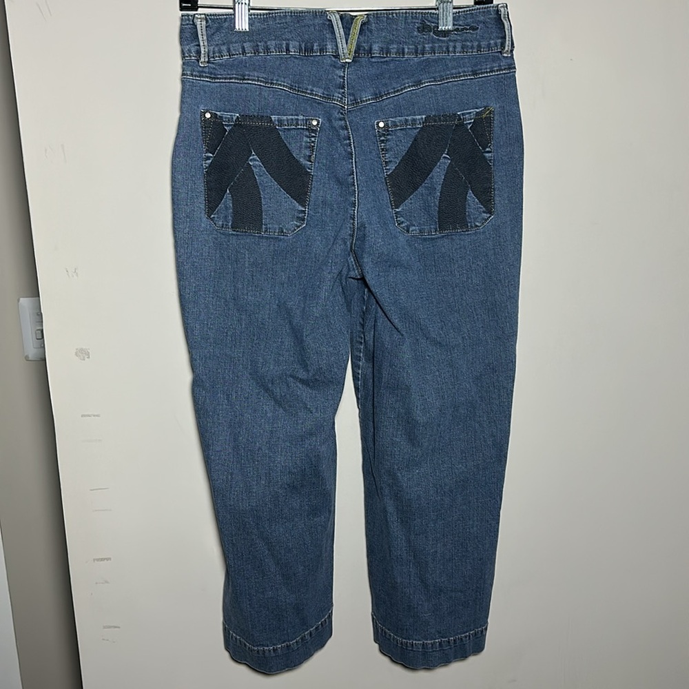 Jag Jeans Y2K stretch embroidered pockets Blue Cropped Ankle Denim
